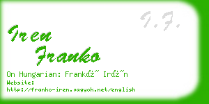 iren franko business card